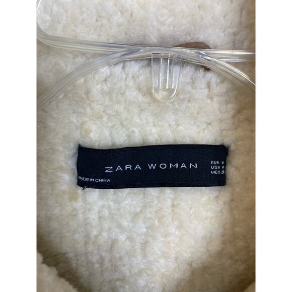 Zara Tan Suede Cropped Moto Jacket - Picture 4 of 9